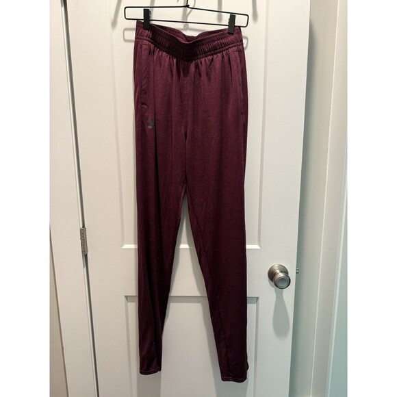 Under Armour Maroon Tech Pants Size M Lightweight Sweatpants Loose Fit Pocket - Picture 1 of 4